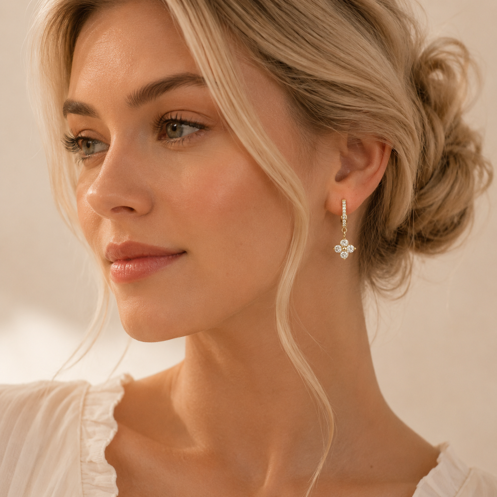 Luxe Clover Hoops